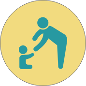picking up a child icon