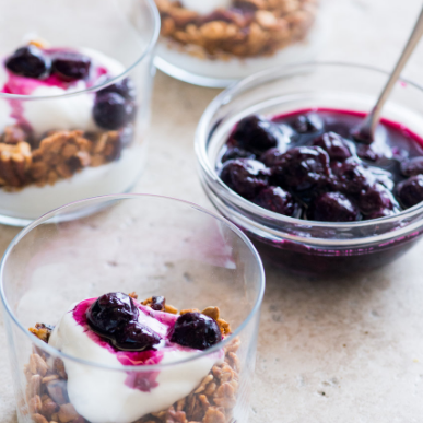 blue berries with a parfait