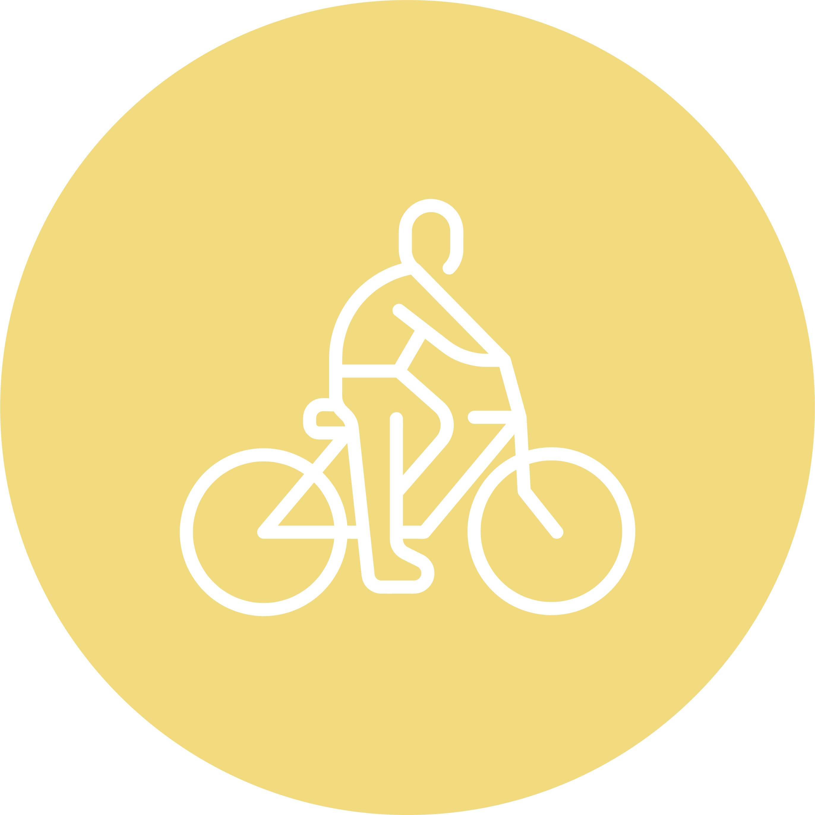 yellow icon of someone biking