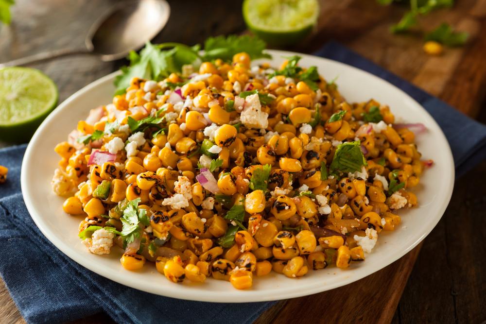 Homemade,Mexican,Corn,Salad,With,Cilantro,Lime,And,Cheese